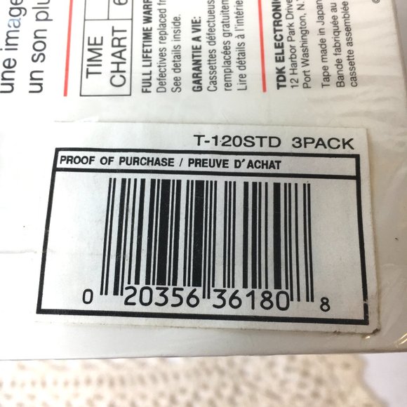 Bundle of 3 TDK  6 Hour T-120 blank VHS NWT - Picture 8 of 8